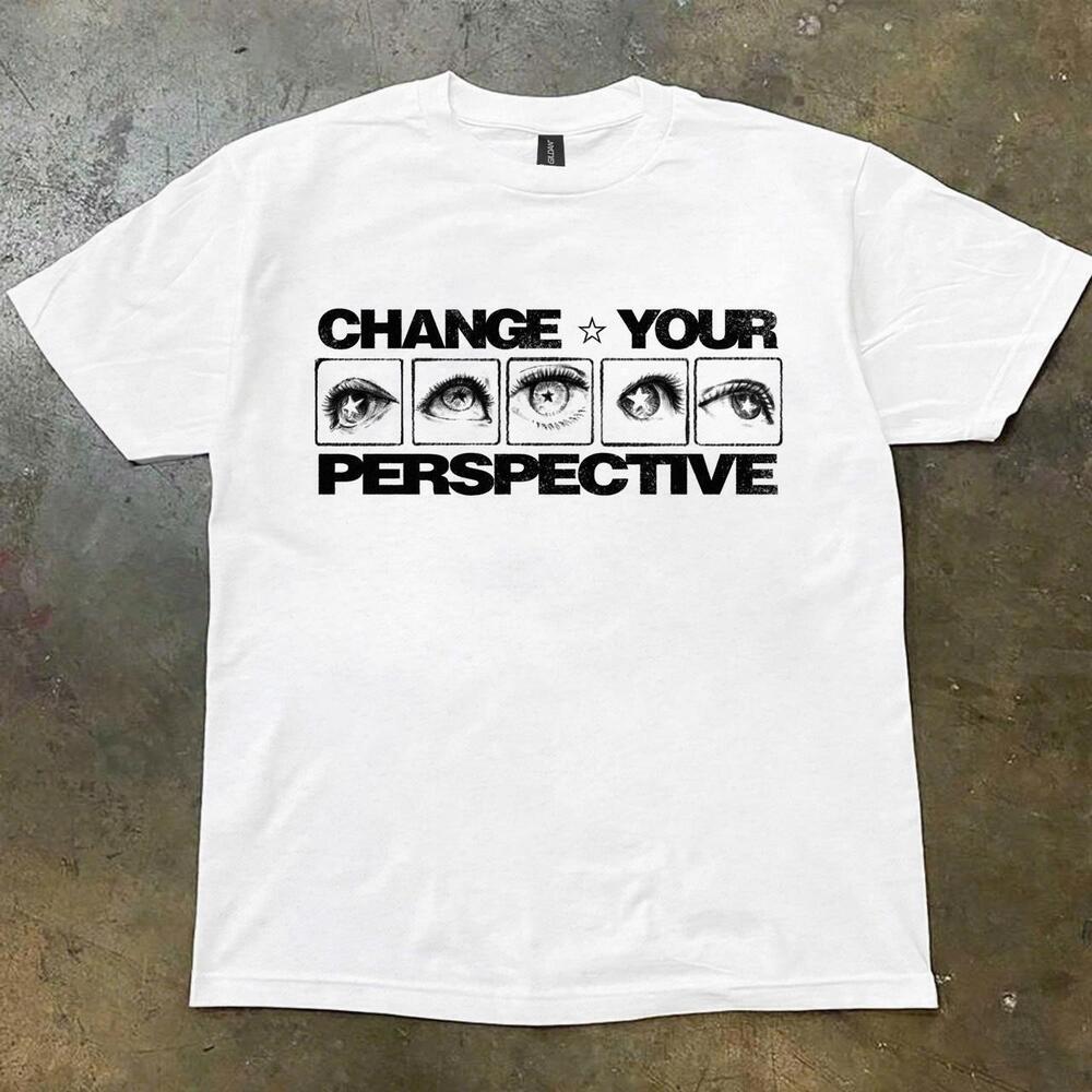 White Cotton Streetwear T-Shirt With Change Your Perspective Design
